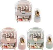 Make-up Organizer - Skincare organizer - Opbergdoos - Sieradendoos - met 2 Lades - Voor Cosmetica & Sieraden op Bureau - Wit