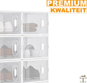 Happyment Schoenenbox PRO - 8 stuks - Transparant - Sneakerbox - Schoenendoos - Opbergsysteem - Opbergbox