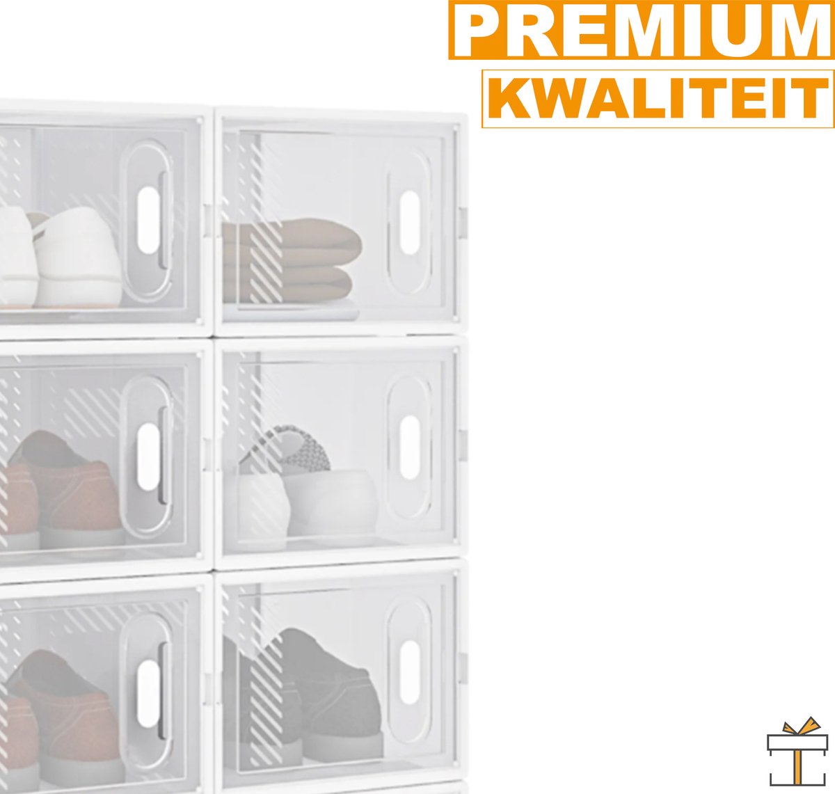 Happyment Schoenenbox PRO - 8 stuks - Transparant - Sneakerbox - Schoenendoos - Opbergsysteem - Opbergbox
