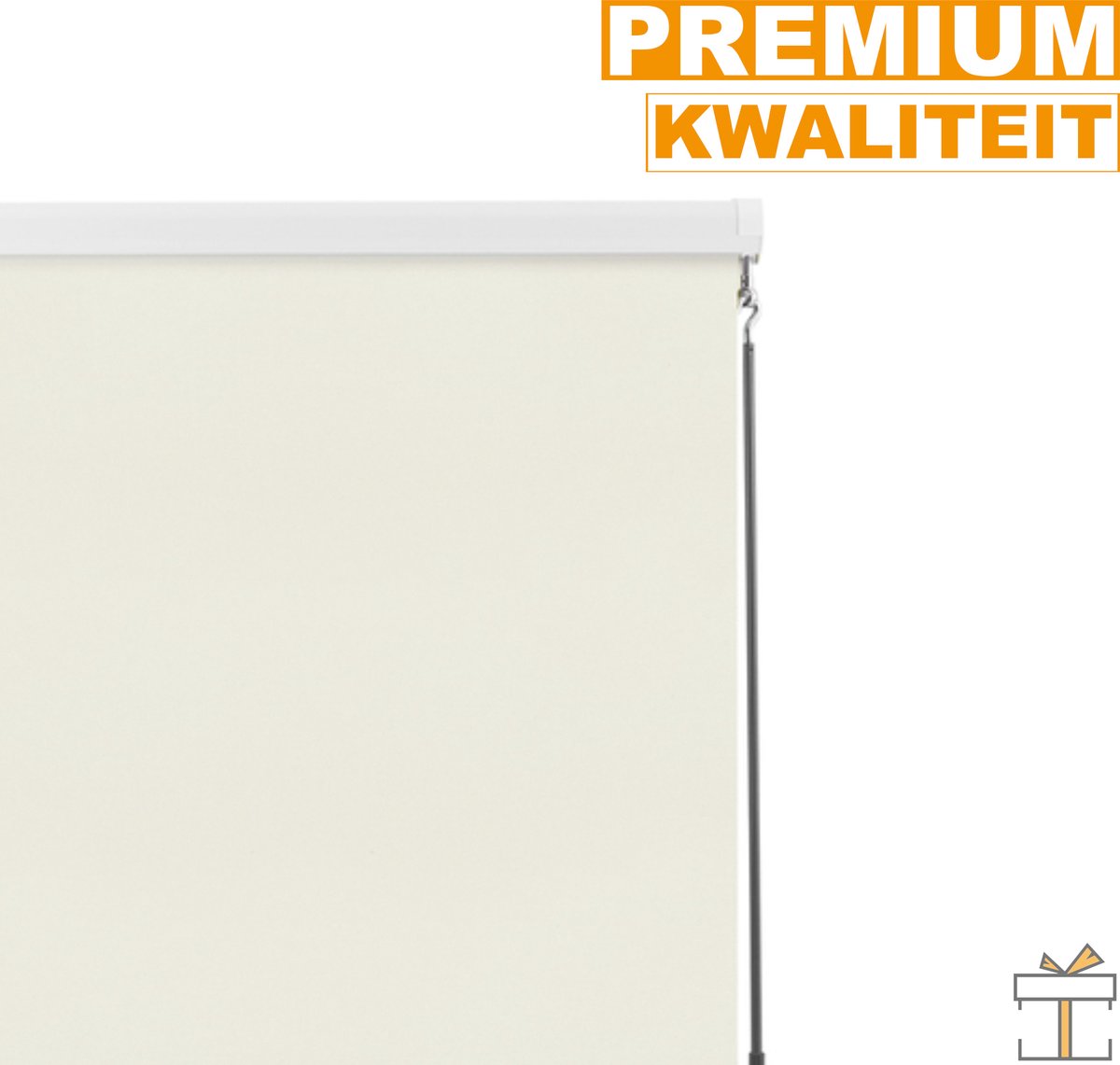 Happyment Rolgordijn met crank - Beige - 100x240cm - Rolgordijnen verduisterend - Luxaflex - Waterafstotend - Isolerend - Zonder of met boren - Voor balkon
