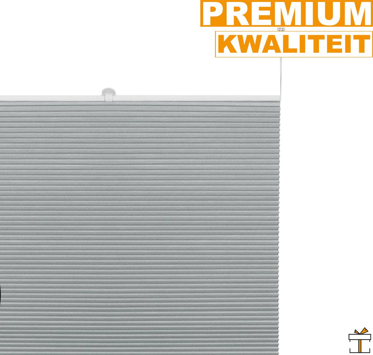 Luxe Honinggraat gordijn - 70x130cm Rolgordijn - Grijs - Lichtdoorlatend - Isolerend - Zonder boren - Polyester