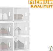 Bolt Edge Schoenenbox - Transparant - 12 stuks - Sneakerbox - Opbergsysteem
