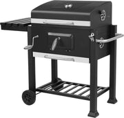 Houtskool grill op wieltjes - Voor 5 tot 10 personen - Houtskoolbarbecues - Briketten - Met deksel - Thuis of camping