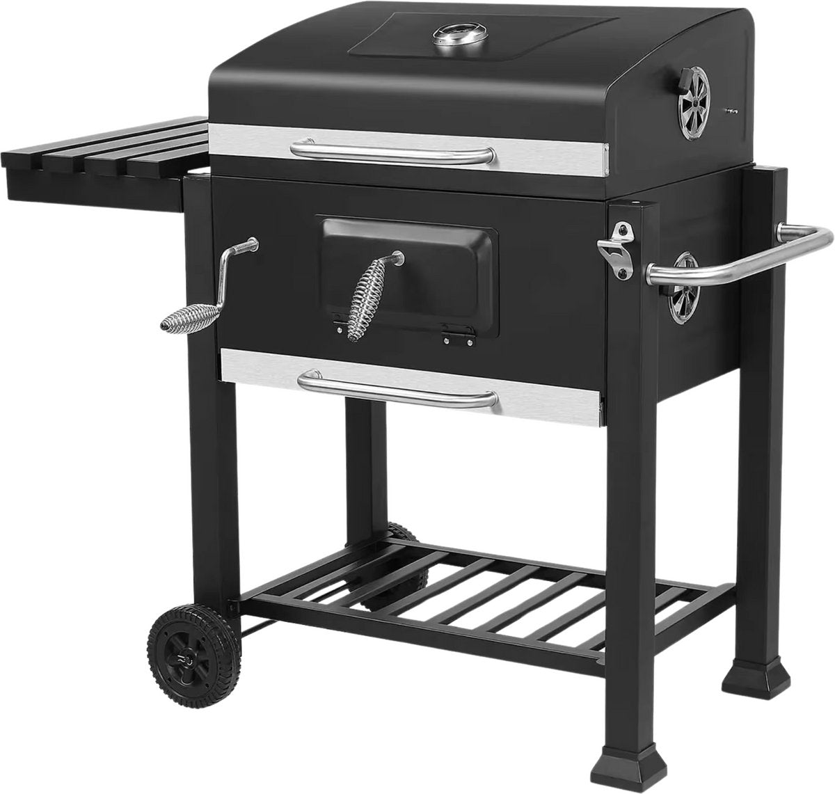 Houtskool grill op wieltjes - Voor 5 tot 10 personen - Houtskoolbarbecues - Briketten - Met deksel - Thuis of camping