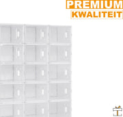 Happyment Schoenenbox PRO - 18 stuks - Transparant - Sneakerbox - Schoenendoos - Opbergsysteem - Opbergbox