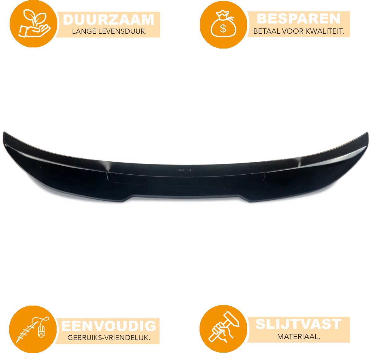 Spoiler Blackline - Kofferbakspoiler - Achterbumper - Voor BMW 2 Serie F22/F87 M2 - Glanzend Zwart - Auto accessoires