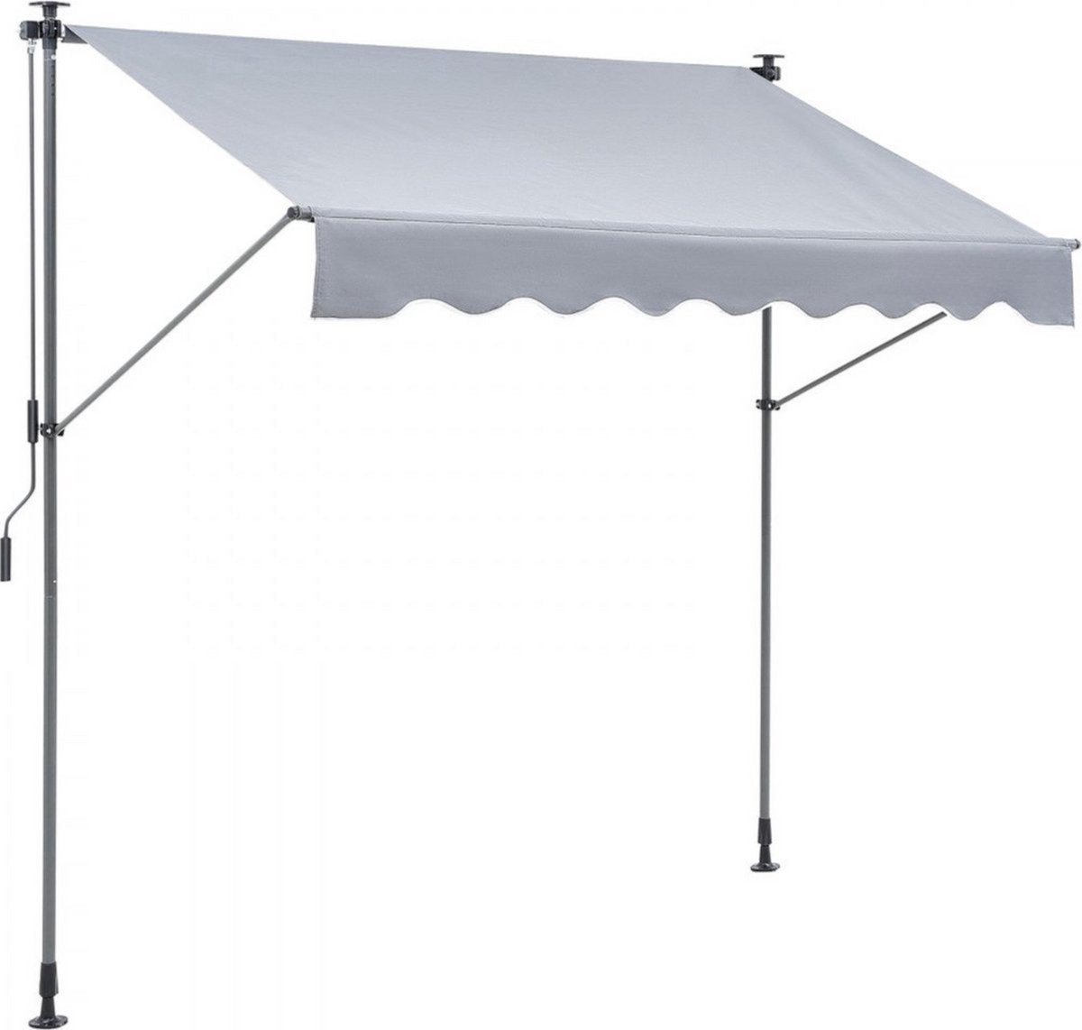 Zonneluifel - 183cm - Ook als balkonluifel - Terras - Knikarmscherm zonnescherm - Uitschuifbaar - PU Coating - In Hoogte Verstelbaar
