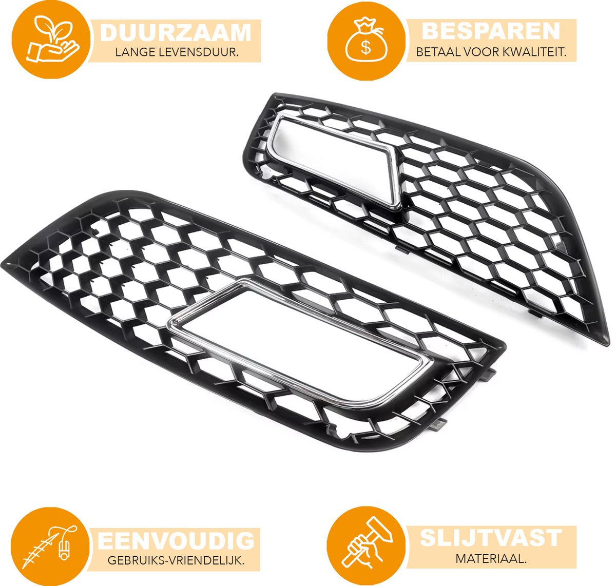 Voorbumper - Voor Audi A4 B8.5 2012-2015 - Auto accessoires - Bumper voor - Mistlichtroosters