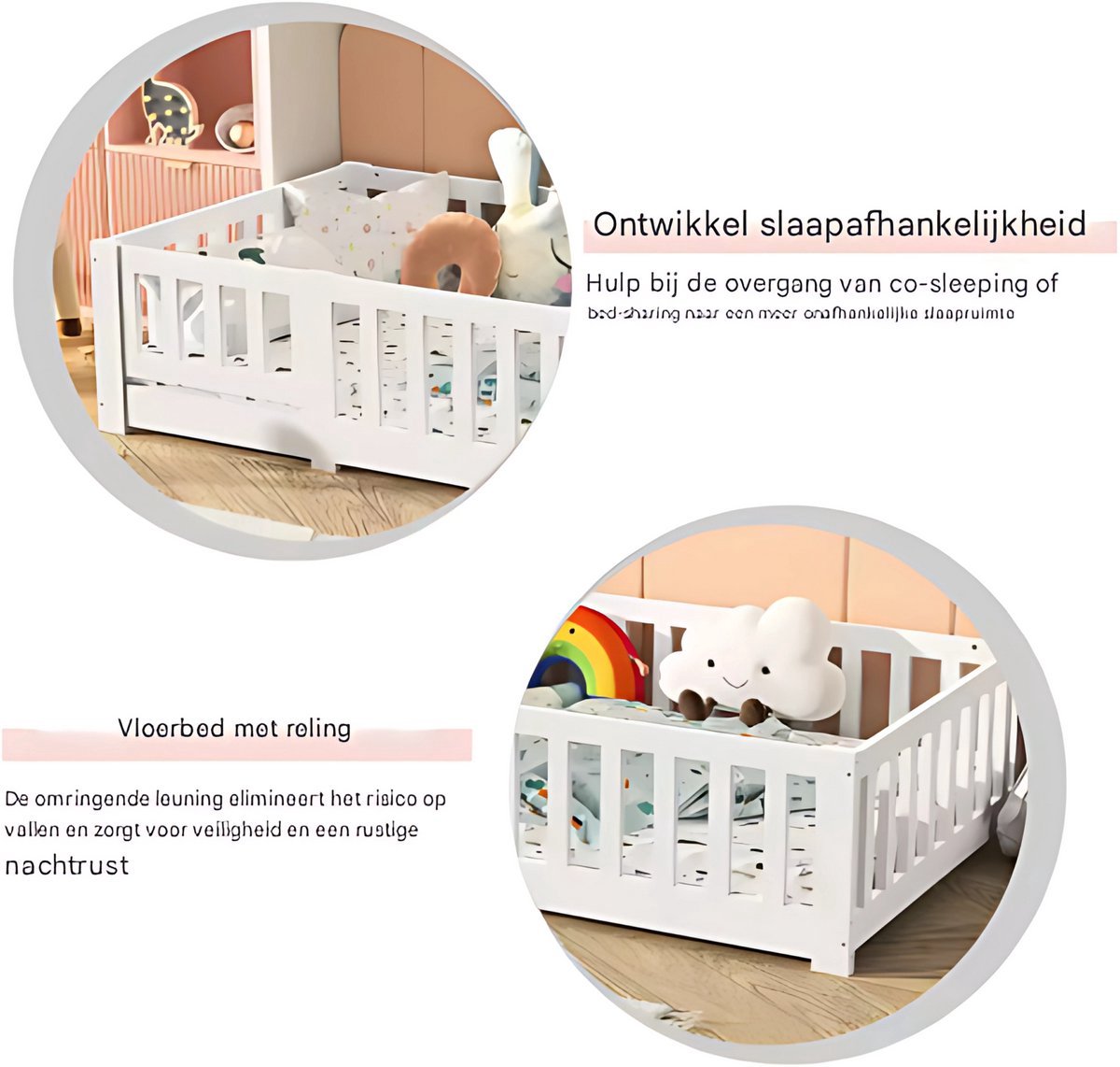 Opulence Kinderbed 90 x 200 cm - Voor Kinderen - Huisbed jongens en meisjes - Peuterbed - Met lattenbodem en valbeveiliging - Zonder matras