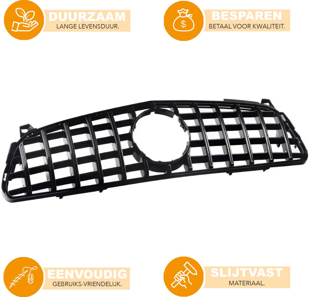 Grille - Voor Mercedes A-Klasse W176 2016-2018 - Auto accessoires - Panamericana GT Grille - Gloss Zwart