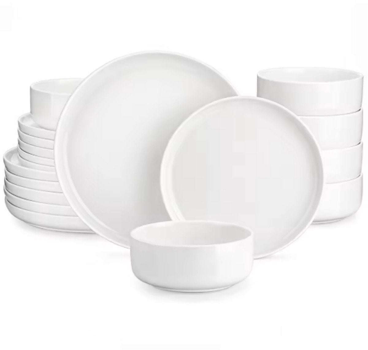 Ornate Dinerborden – 18 delig- 6 persoons – Wit Keramisch – Eetborden – Ontbijtborden