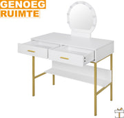 Happyment Kaptafel Deluxe - met hangende spiegel - Kinderen & volwassenen - Make up tafel voor meisjes - Black friday - Kerstcadeau