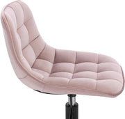 Barkruk Ohiao Industrial Roze - Barkrukken set van 1 - Barstoel Kruk - Barstoelen met rugleuning - Keukenstoel - In hoogte verstelbaar - Velvet