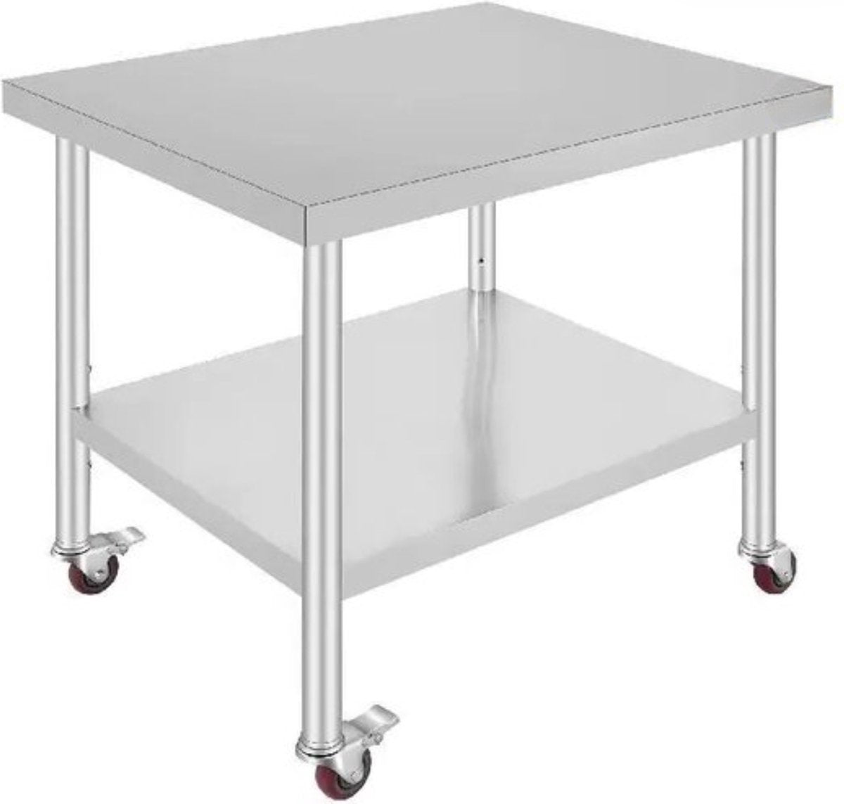 Keuken Werktafel - Commercieel - RVS - Verrijdbaar - Zilver - 95x61cm