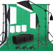 Fotostudio set - Studiolamp - Softbox - Greenscreen met achtergrond systeem - Greenscreen - Statief - Black friday - Kerstcadeau