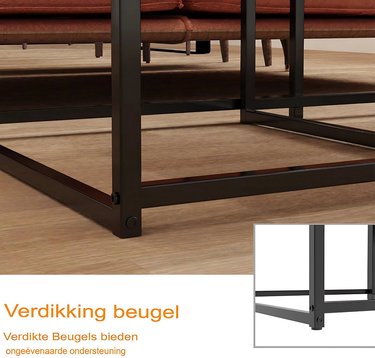 Mandina Salontafel Set - Set van 2 - Voor Kantoor of woonkamer - Vierkant - Tijdloos design - Glossy white