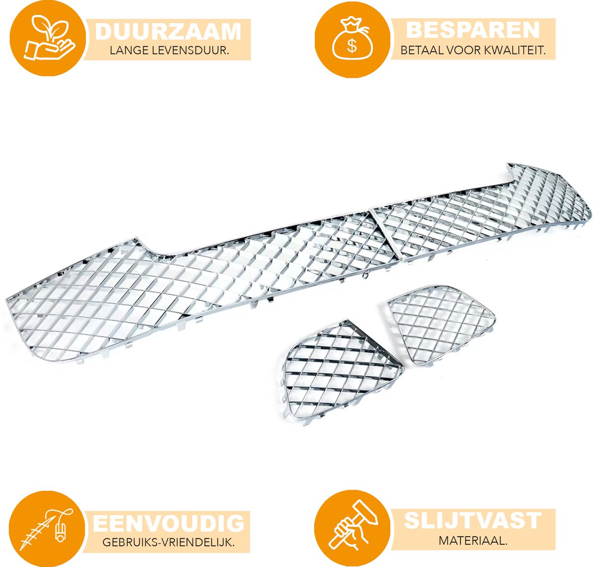 Voorbumper Onderste Grille Set - Voor Bentley Continental GT/GTC (2012-2016)- Chroom