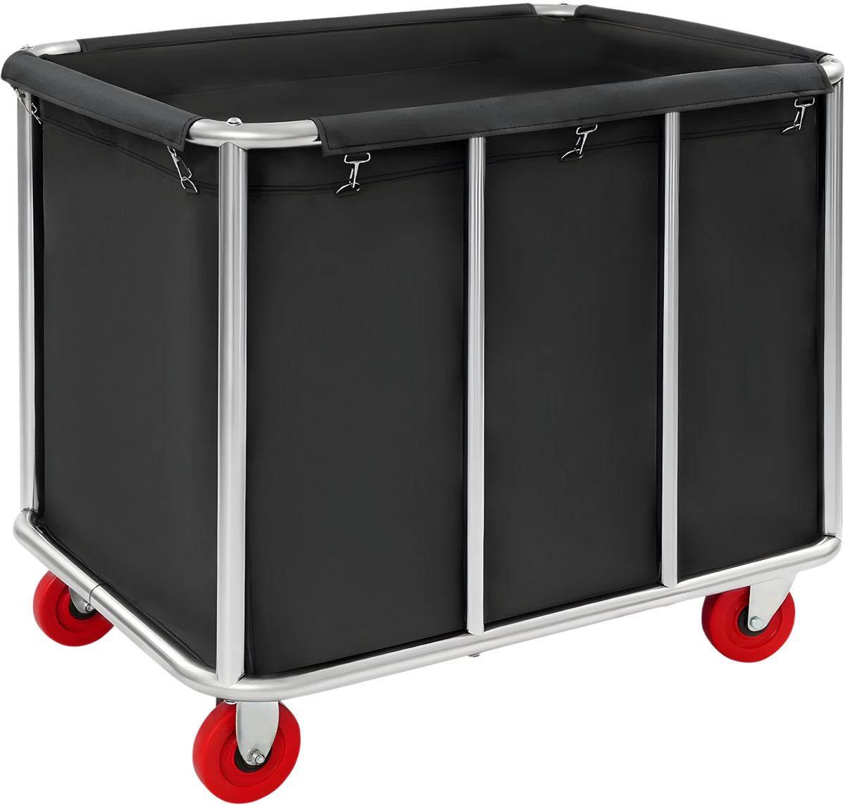 Waswagen - Wasverzamelwagen - Wasmand - Voor thuis, hotel en horeca - Zwart