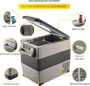 Koelbox XL - 55L - 60 Blikjes - Koeltas - Elektrisch - Oplaadbaar - Vriescombinatie - 220V - Camping, Auto, Caravan