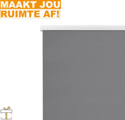 Happyment Rolgordijn met crank - Donkergrijs - 100x240cm - Rolgordijnen verduisterend - Luxaflex - Waterafstotend - Isolerend - Zonder of met boren - Voor balkon
