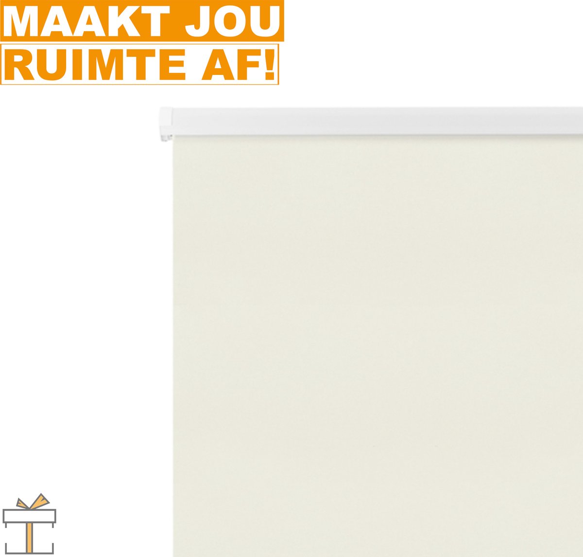 Happyment Rolgordijn met crank - Beige - 100x240cm - Rolgordijnen verduisterend - Luxaflex - Waterafstotend - Isolerend - Zonder of met boren - Voor balkon
