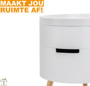 Bolt Edge Ladekastje - Rond - Wit - Nachtkastje - Voor slaapkamer of kantoor
