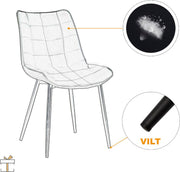 Eetkamerstoelen - Zwart - Fauteuils met armleuning - Linnen - Set van 2