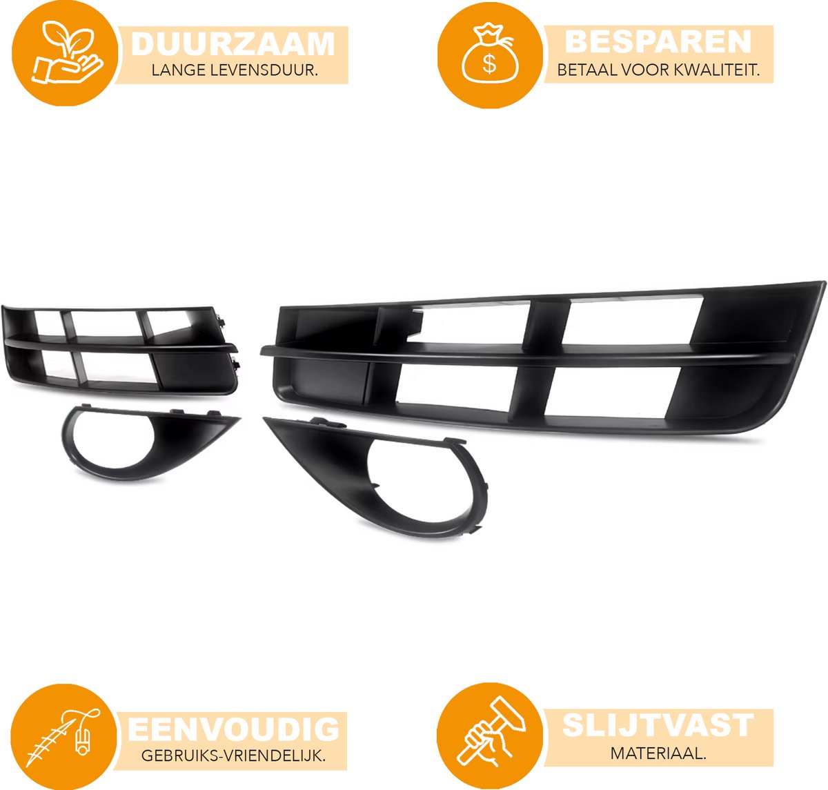 Grille - Voor Audi Q7 MK1 Standaard Bumper 2010-2015 - Auto accessoires - Mistlichtgrille - Bumpercover voorzijde