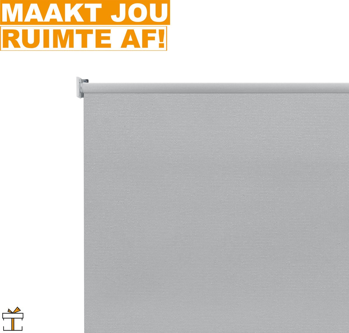 Happyment Modern Rolgordijn Grijs - 100x240cm - Rolgordijnen verduisterend - Luxaflex - Waterafstotend - Isolerend - Zonder of met boren grijs