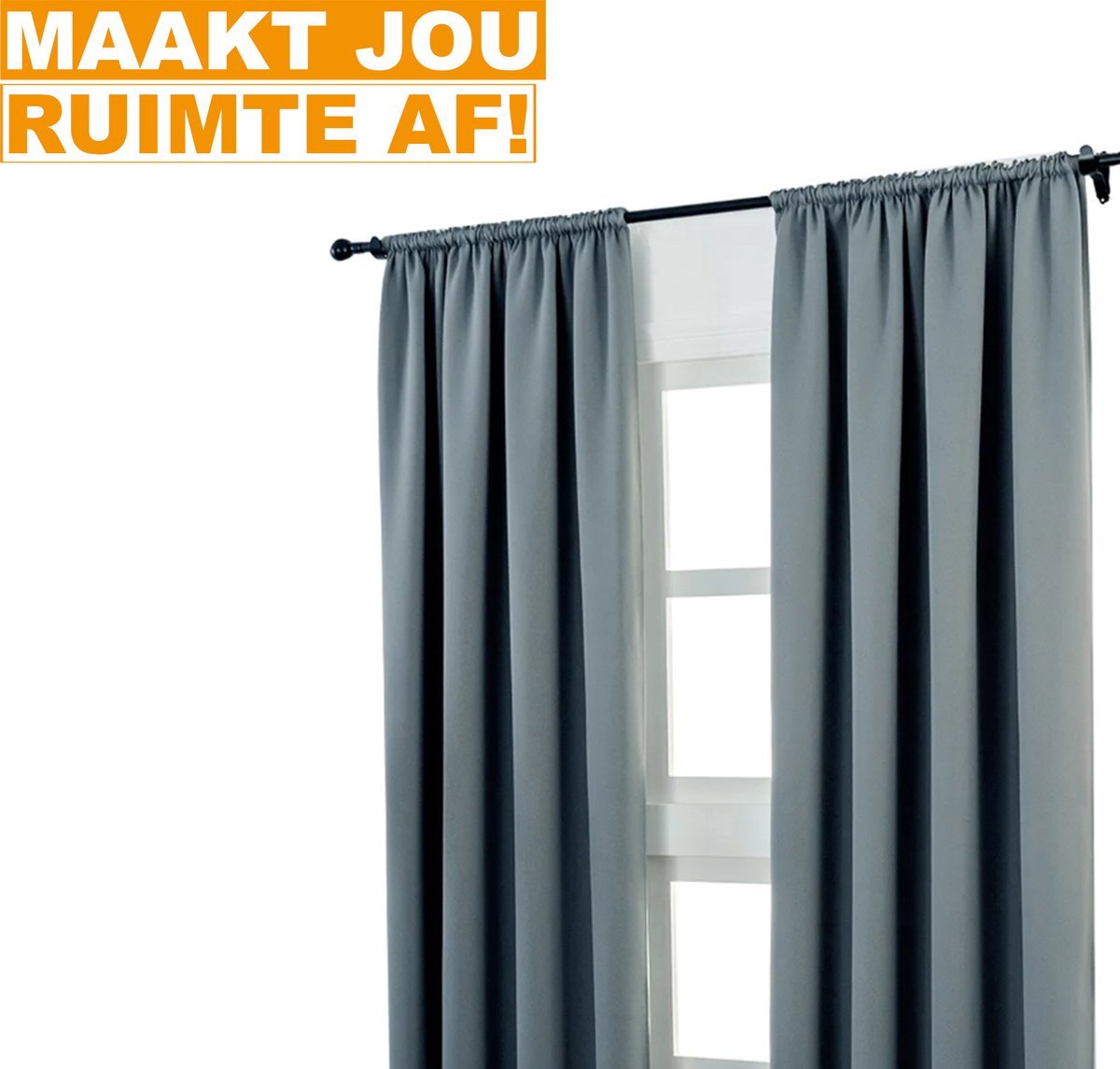 Gordijnen - Donkergrijs - Fluweel - Verduisterend - 117x138cm - Set van 2