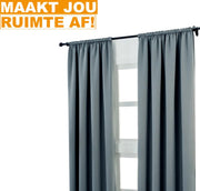 Gordijnen - Set van 2 - Donkergrijs - Verduisterend - Fluweel - 135x175cm