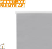 Happyment Rolgordijn met crank - Grijs - 140x240cm - Rolgordijnen verduisterend - Luxaflex - Waterafstotend - Isolerend - Zonder of met boren - Voor balkon