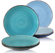 Lorentino Serviesset - 6 delig - 8 persoons - Blauw - Dinerborden - Bordenset - Diepe borden - Ontbijtborden - Servies - Keukenservies