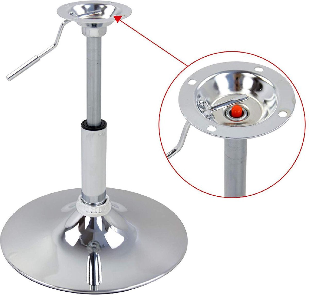 Ronde Barkruk Berino - Met rugleuning - Ergonomische barstoel - Zwart - Set van 1 - Keuken en bar - In hoogte verstelbaar - Zithoogte 52-67cm