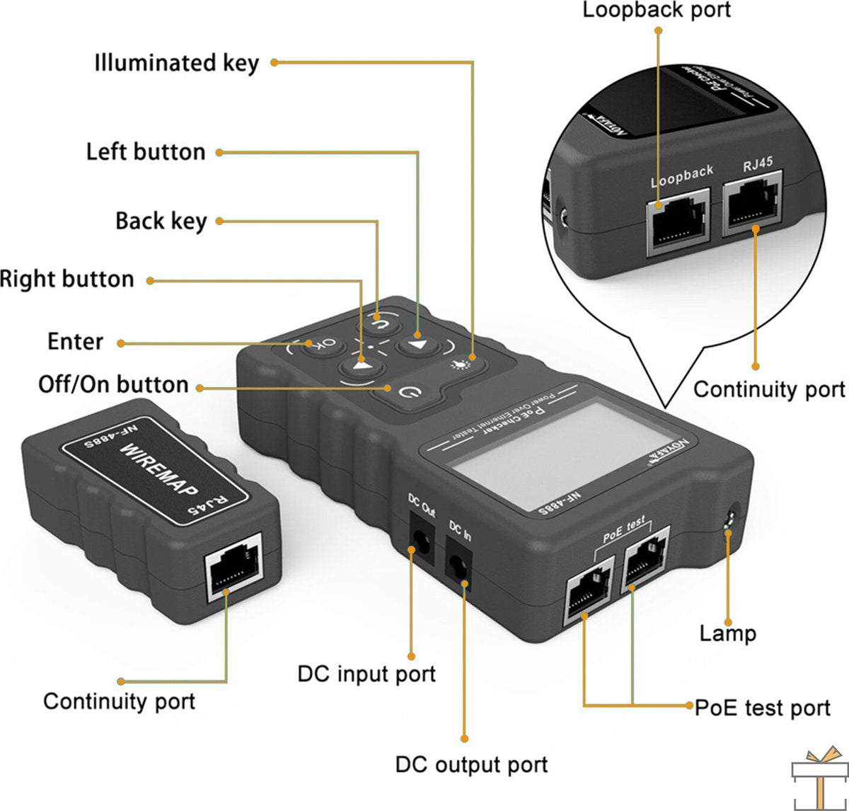 Happyment® Netwerk kabeltester - met Draadzoeker - Kabelzoeker - UTP Tester set - RJ45, RJ11, BNC, USB - Black friday - Kerstcadeau