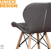 Happyment Moderne Eetkamerstoelen Grijs - Set van 8 - Woonkamerstoelen - Zithoogte 38cm - Keukenstoelen - Kuipstoel