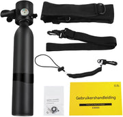 Mini Duiktank - Duikfles - Scuba tank - Watersport - 0,5 Liter - Voor Snorkelen & Onderwateroefeningen - Duikfles met 5-10 Minuten Ademcapaciteit - Compacte Duikcilinderuitrusting