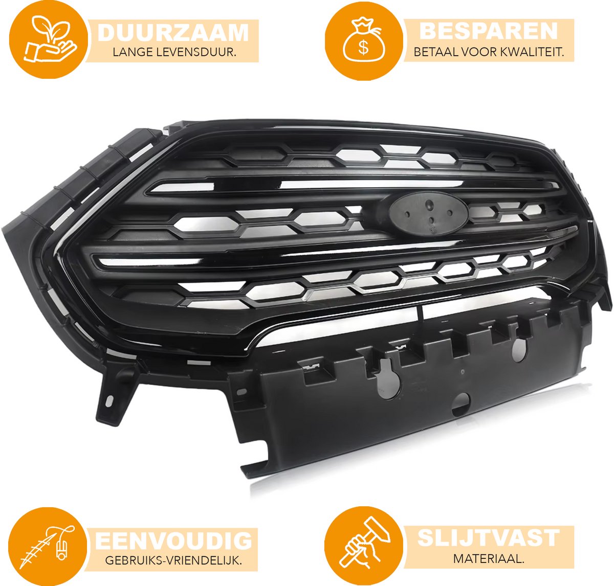 Voorbumper - Voor Ford Ecosport 2018-2023 - Auto accessoires - Onderste grille - Bumpercover voorzijde - Geschilderd