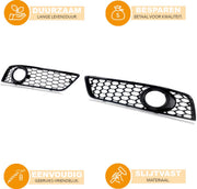Mistlamp Grille Covers - Honingraat Zwart - Voor Audi A3 8P (2009-2012) - Voorbumper Accessoire