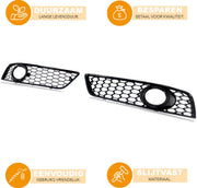Grille - Voor Audi A3 8P 2009-2012 - Auto accessoires - Mistlichtgrille - Honingraat grille - Zwart