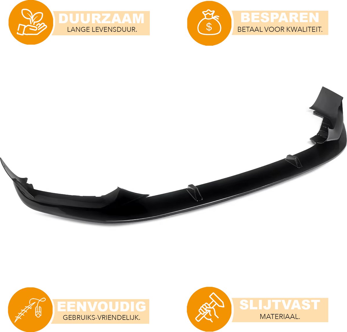 Voorbumper - Voor BMW 5-Serie G30/G31/G38 M Sport 2021-2023 - Auto accessoires - Splitter lip - Gloss Zwart