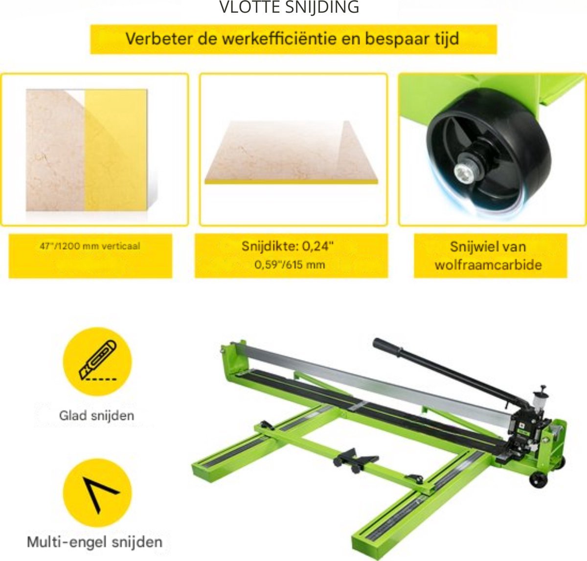 Tegelsnijder PRO - Professioneel - Handmatig - 1000mm - Ergonomische grip - Infrarood