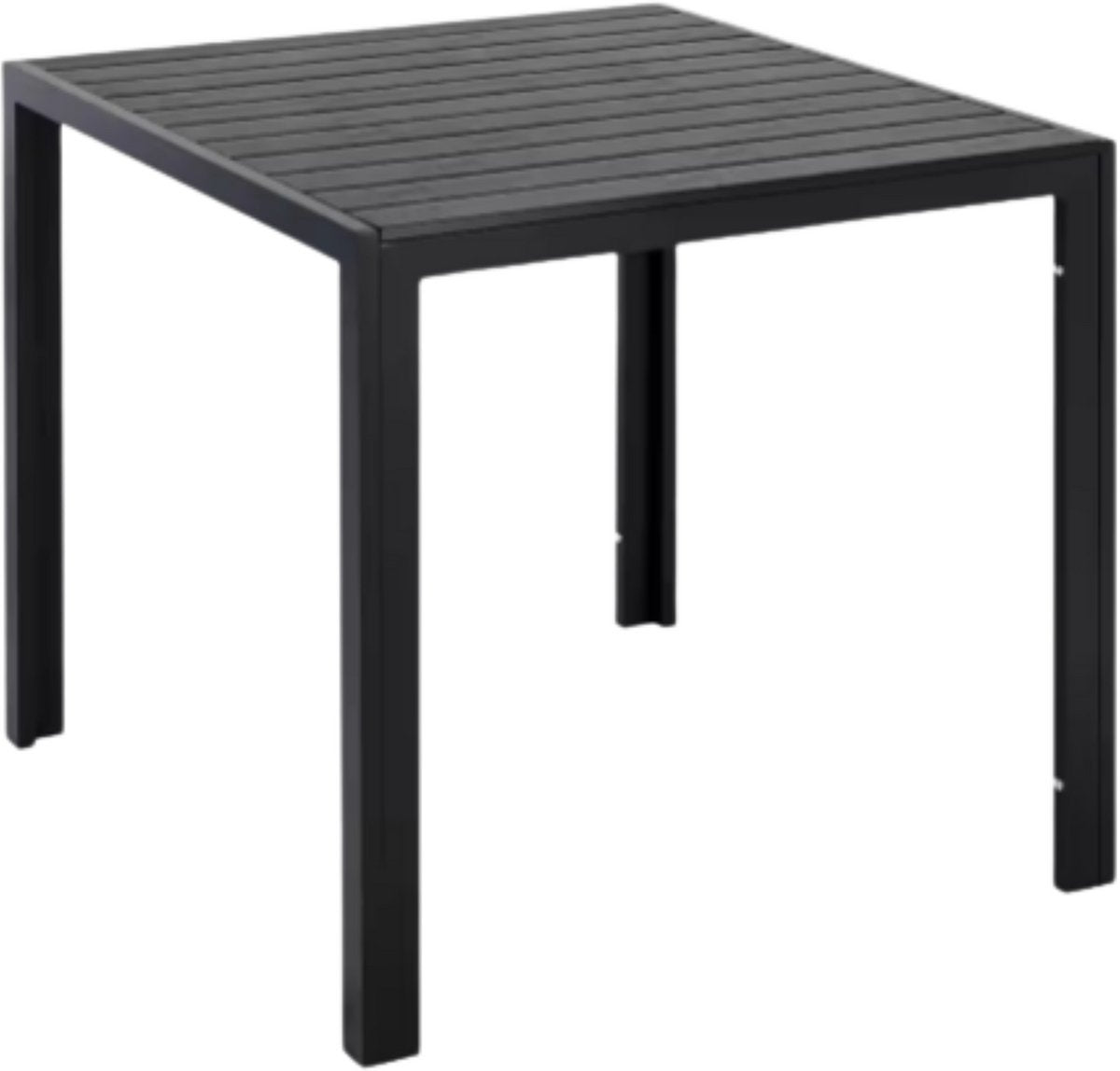 Tuintafel Valora - Aluminium - Voor binnen en buiten - Vierkante vijzettafel tuin - Zwart - Bistrotafel - Eettafel - Hitte- en Weerbestendig