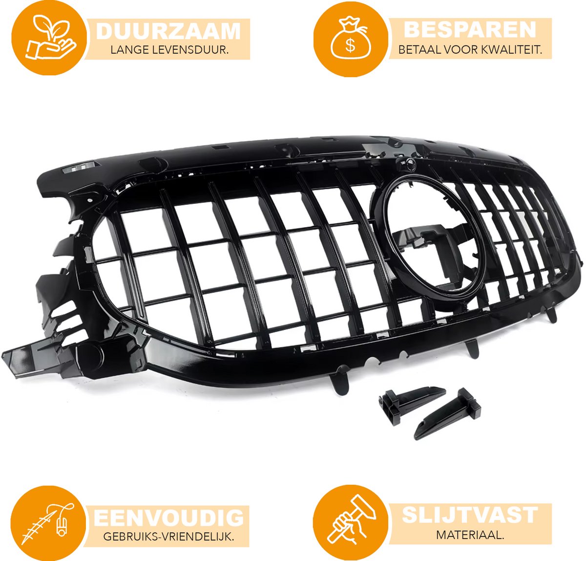 Voorbumper - Voor Mercedes GLA-Klasse H247 GLA200 2020-2023 - Auto accessoires - Niergrille - Gloss Zwart