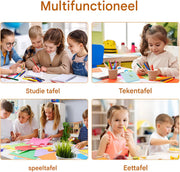 Kindertafel met stoeltjes - 2 stoelen - Activiteiten tafel - Speeltafel Kinderbureau - 3-8 jaar - In Hoogte Verstelbaar - Studeertafel voor Kinderen - Beige
