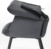 Fauteuil Deluxe met hocker - Armleuning - Voetenbank Woonkamer stoel - Corduroy - Donkergrijs