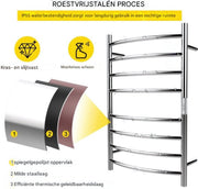 Elektrisch handdoekrek - Badkamer - Radiator - Droogrek - 125W - 8 Staven - Handdoekverwarmer - 5KG Max