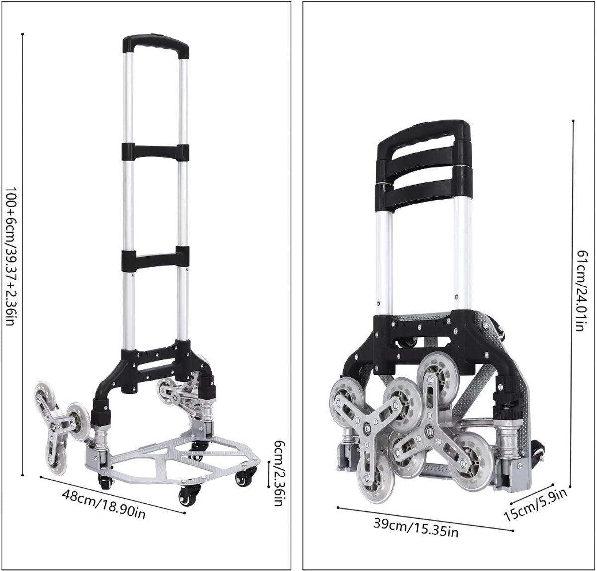 Opvouwbare trapsteekwagen - Steekwagen - Transportkar - Transportwagen - Transporthulp - 100kg