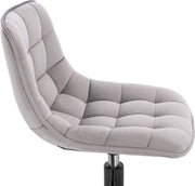 Barkruk Dio Industrial Lichtgrijs - Barkrukken set van 1 - Barstoel Kruk - Barstoelen met rugleuning - Keukenstoel - In hoogte verstelbaar - Velvet