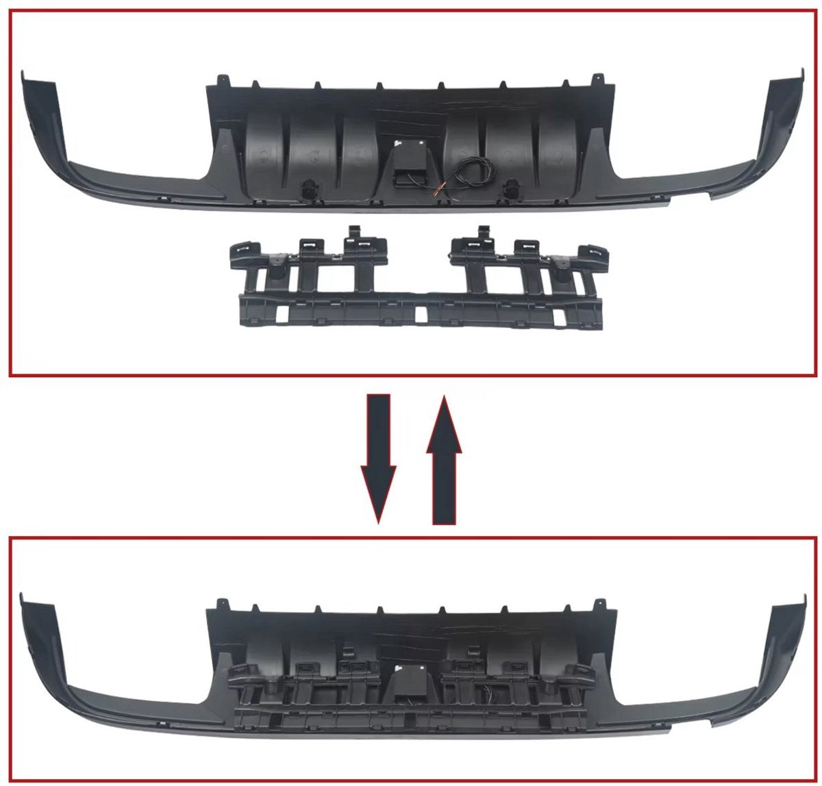 Diffuser Lip Notrix - Achterdiffuser Lip met Uitlaat Tips - Auto Accessoires - Voor Mercedes W205 C300/C63/C43 AMG (2015-2018)